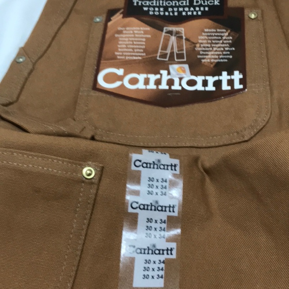 Carhartt B01 BRN USA Vintage Dungaree Double Knee Duck Canvas Work Pants - Picture 9 of 10